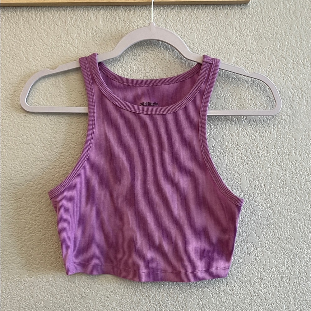 wild fable Ribbed Crop Tank Top in Lavender